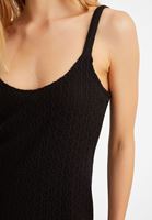 Bayan Siyah Mini Dantel Elbise