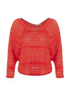 Bayan Kırmızı Dantel Görünümlü Bluz