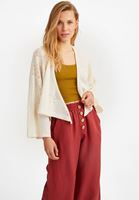 Women Beige Lace Kimono