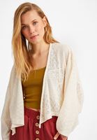 Women Beige Lace Kimono