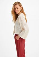 Women Beige Lace Kimono