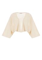 Women Beige Lace Kimono