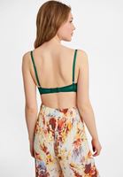 Bayan Yeşil Biye Detaylı Dantelli Büstiyer