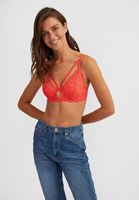 Bayan Kırmızı Biye Detaylı Dantelli Büstiyer