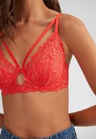 Bayan Kırmızı Biye Detaylı Dantelli Büstiyer