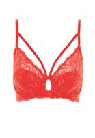 Bayan Kırmızı Biye Detaylı Dantelli Büstiyer