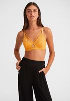 Bayan Sarı Biye Detaylı Dantelli Büstiyer