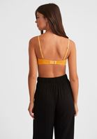 Bayan Sarı Biye Detaylı Dantelli Büstiyer