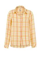 Bayan Turuncu Kareli Uzun Kollu Gömlek