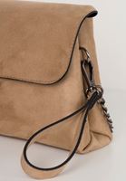 Bayan Krem Toka Detaylı Süet Çanta