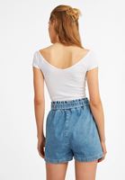 Bayan Beyaz Dikişsiz Crop Top