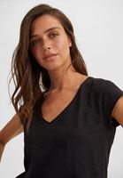 Bayan Siyah Kısa Kollu V Yaka Tişört