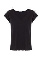 Bayan Siyah Kısa Kollu V Yaka Tişört