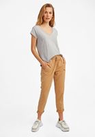 Bayan Gri Kısa Kollu V Yaka Tişört