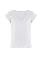 Bayan Gri Kısa Kollu V Yaka Tişört