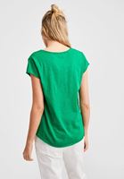 Bayan Yeşil Kısa Kollu V Yaka Tişört