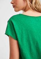 Bayan Yeşil Kısa Kollu V Yaka Tişört
