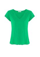 Bayan Yeşil Kısa Kollu V Yaka Tişört