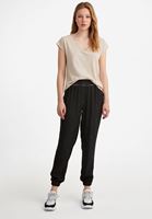 Bayan Krem Kısa Kollu V Yaka Tişört