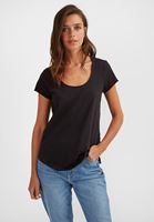 Bayan Siyah Kısa Kollu U Yaka Tişört