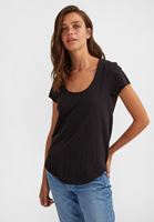 Bayan Siyah Kısa Kollu U Yaka Tişört