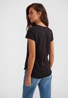 Bayan Siyah Kısa Kollu U Yaka Tişört