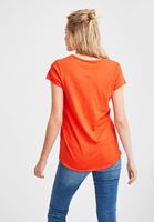 Bayan Kırmızı Kısa Kollu U Yaka Tişört