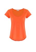 Bayan Kırmızı Kısa Kollu U Yaka Tişört