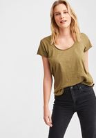 Bayan Yeşil Kısa Kollu U Yaka Tişört