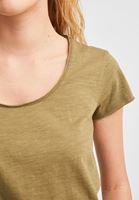 Bayan Yeşil Kısa Kollu U Yaka Tişört