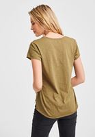 Bayan Yeşil Kısa Kollu U Yaka Tişört