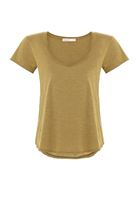 Bayan Yeşil Kısa Kollu U Yaka Tişört