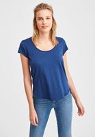 Bayan Lacivert Kısa Kollu U Yaka Tişört