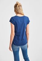 Bayan Lacivert Kısa Kollu U Yaka Tişört