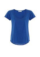 Bayan Lacivert Kısa Kollu U Yaka Tişört