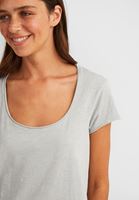 Bayan Gri Kısa Kollu U Yaka Tişört