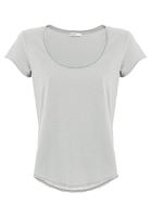 Bayan Gri Kısa Kollu U Yaka Tişört