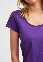 Bayan Mor Kısa Kollu U Yaka Tişört