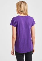 Bayan Mor Kısa Kollu U Yaka Tişört