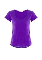 Bayan Mor Kısa Kollu U Yaka Tişört