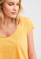 Bayan Sarı Kısa Kollu U Yaka Tişört