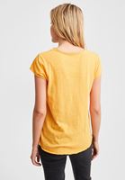 Bayan Sarı Kısa Kollu U Yaka Tişört