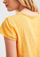 Bayan Sarı Kısa Kollu U Yaka Tişört