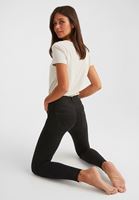 Bayan Siyah Yüksek Bel Dar Paça Pantolon