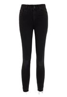 Bayan Siyah Yüksek Bel Dar Paça Pantolon