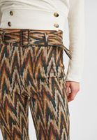 Bayan Çok Renkli Kemerli Flare Pantolon