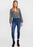 Bayan Çok Renkli Jakarlı Uzun Kollu Bluz