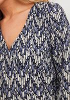 Bayan Çok Renkli Jakarlı Uzun Kollu Bluz