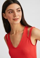 Bayan Kırmızı Çarpraz Askılı Crop Top