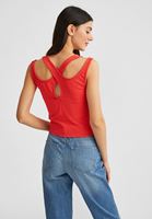 Bayan Kırmızı Çarpraz Askılı Crop Top